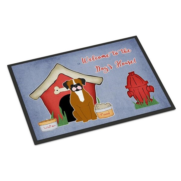 Carolines Treasures Dog House Collection Flashy Fawn Boxer Indoor or Outdoor Mat, 24 x 0.25 x 36 in. BB2870JMAT - main